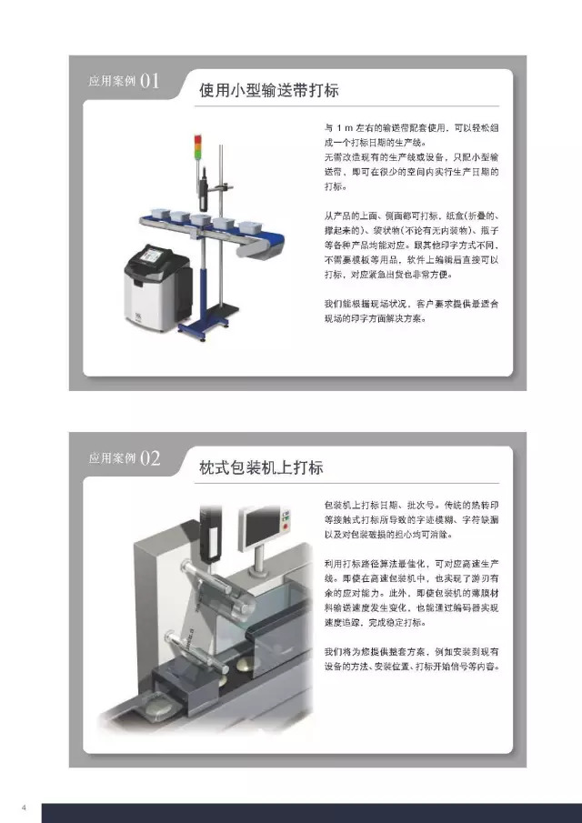 小型运送带与枕式包装机打标装置示意
